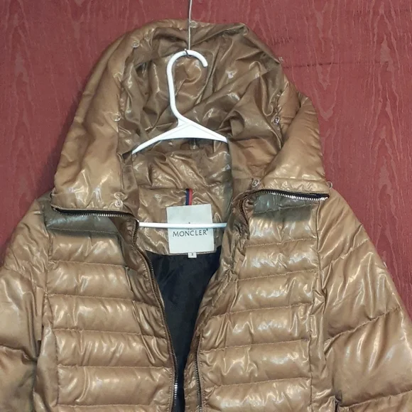MONCLER PUFFER COAT LONG SLEEVE GOLDISH WOMEN'S SIZE 2 - Picture 4 of 14